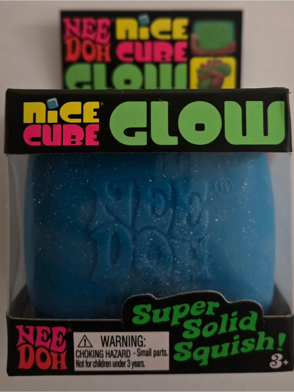 Needoh Nice Cube Glow Super Solid Squish - Blue